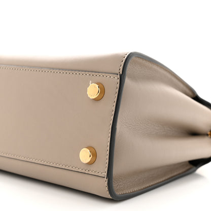 Fendi Vitello Tahiti Burro Medium Peekaboo Iconic Essentially Satchel Tortora Black 10 of 11
