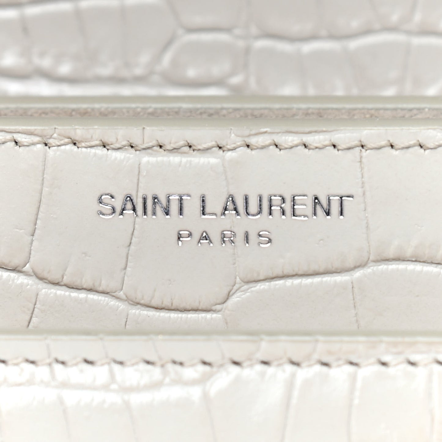 Calfskin Crocodile Embossed Medium Monogram Sunset Blanc Vintage