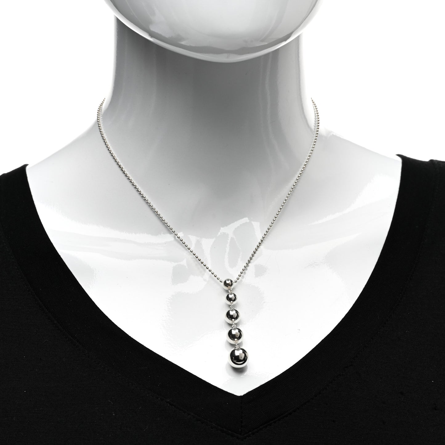 Sterling Silver Graduated Ball Drop Necklace