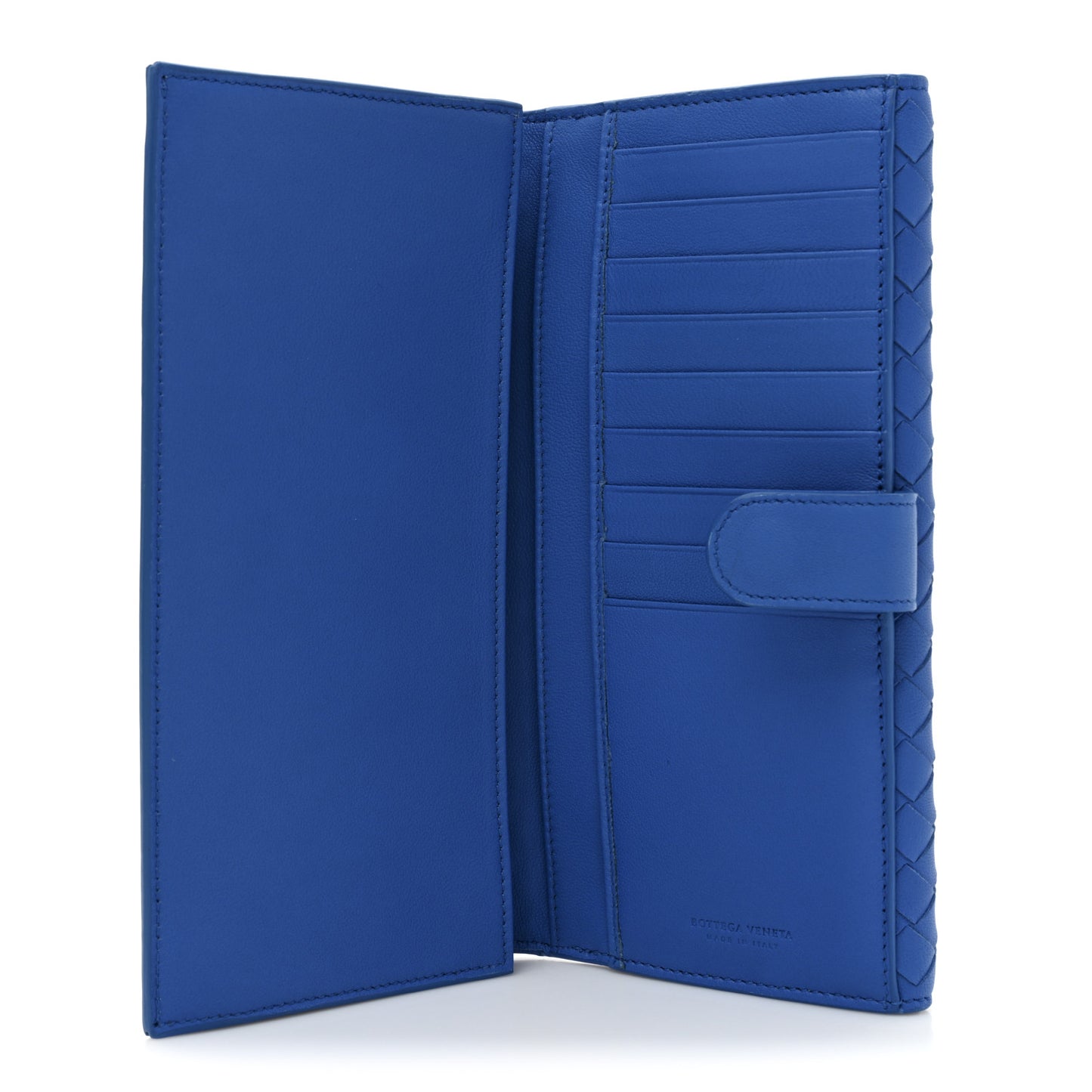 Nappa Intrecciato Continental Flap Wallet Bluette