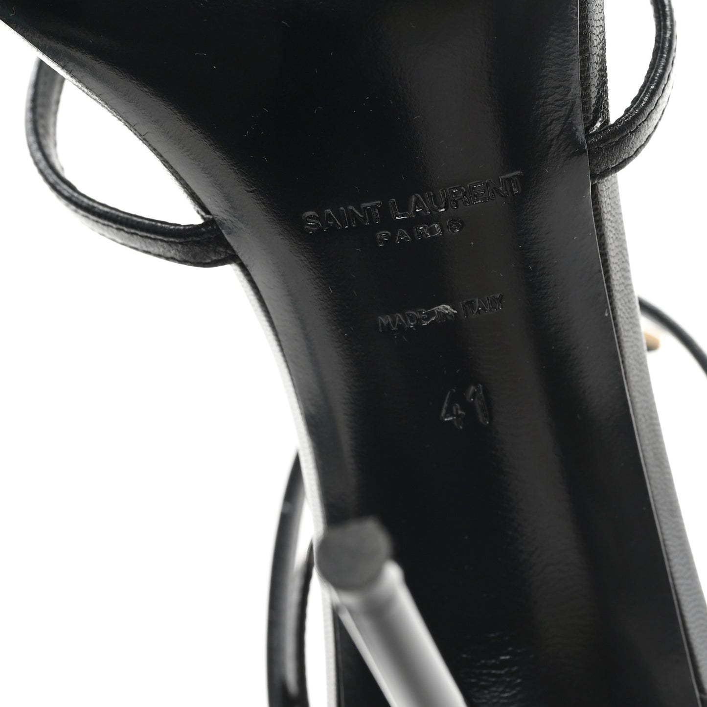 Calfskin Cassandra 100 Ankle Strap Sandals 41 Black