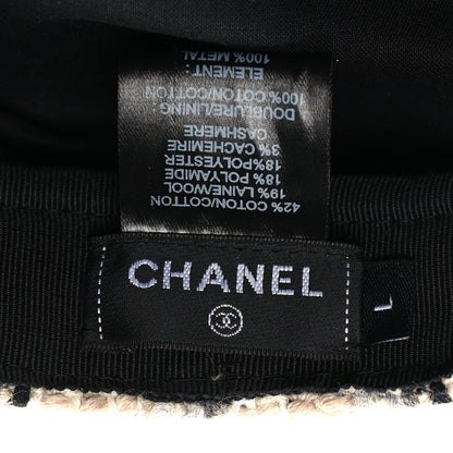 Chanel Cotton Tweed CC Beret L White 8 of 10