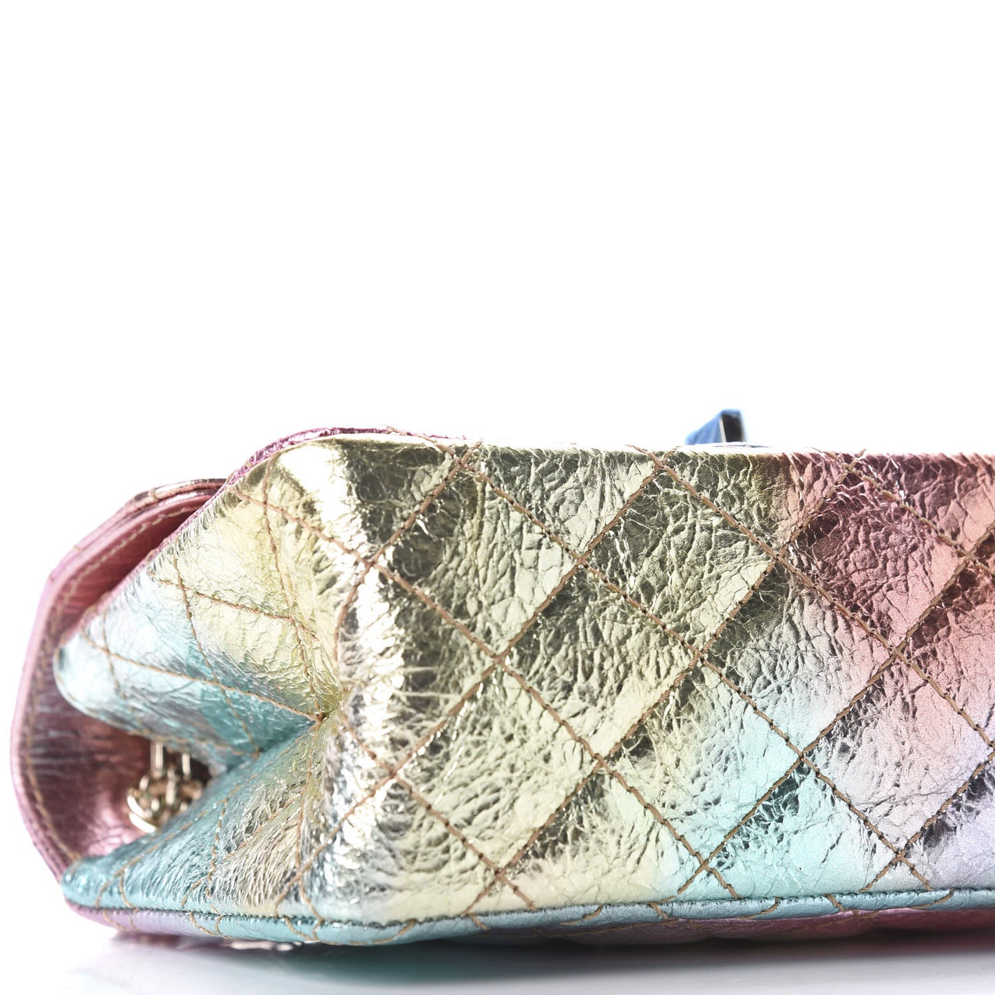 Metallic Goatskin Quilted Mini 2.55 Reissue Flap Multicolor