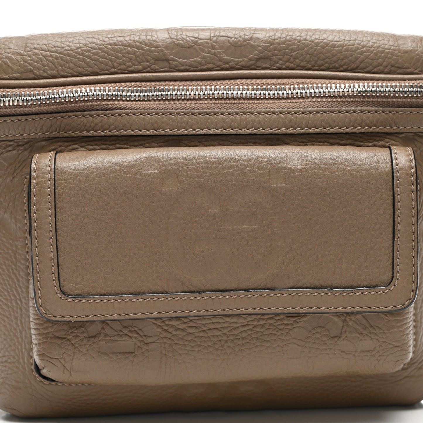 Piuma Calfskin Jumbo GG Embossed Pocket Belt Bag Good Taupe