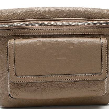 Gucci Piuma Calfskin Jumbo GG Embossed Pocket Belt Bag Good Taupe 7 of 9