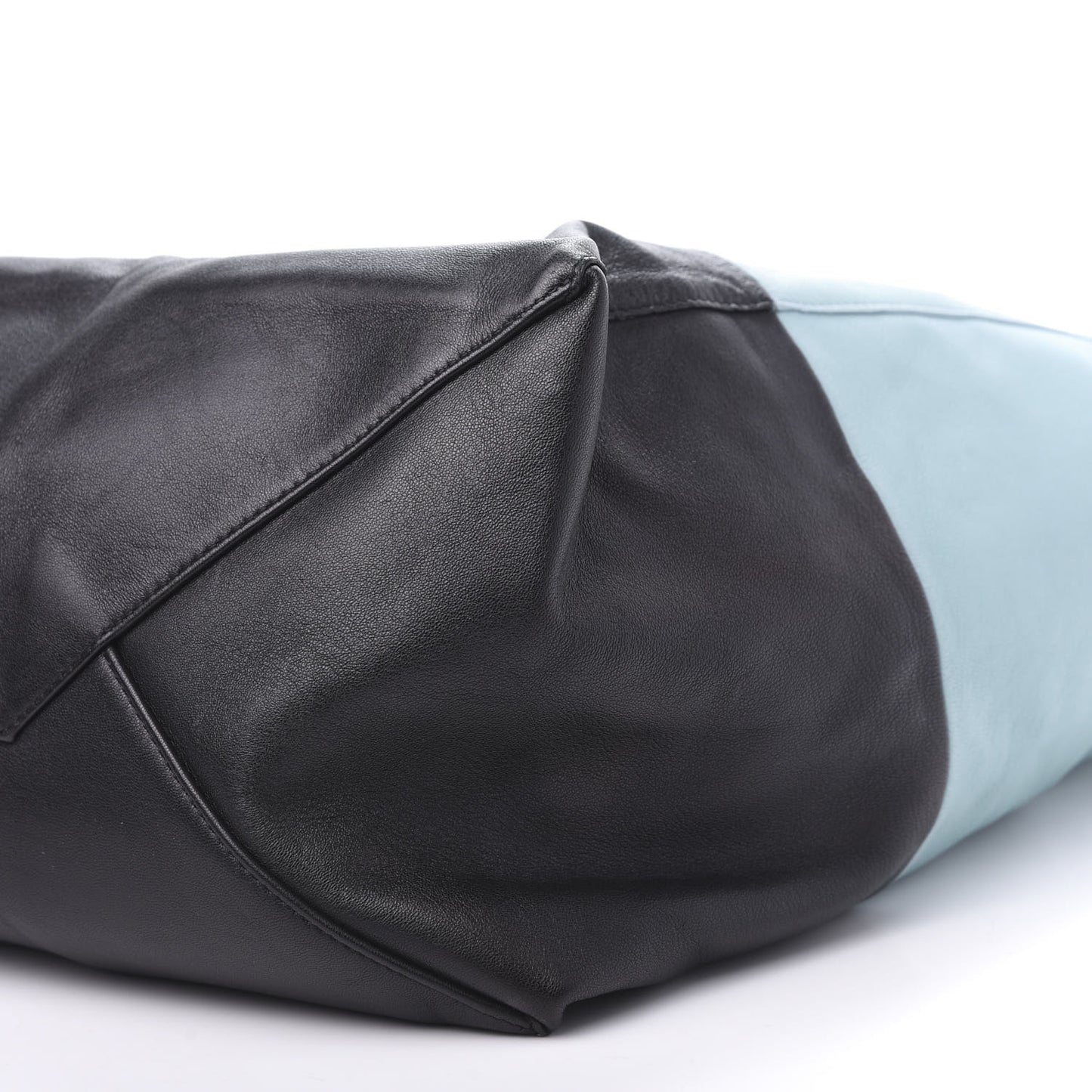 Lambskin Horizontal Bi-Color Cabas Black Glacier