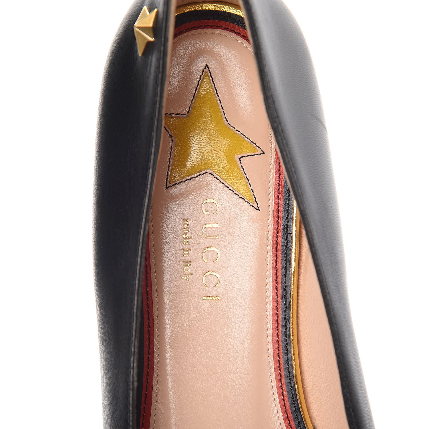 Gucci Calfskin Web Ballerina Flat 39.5 Black 7 of 9