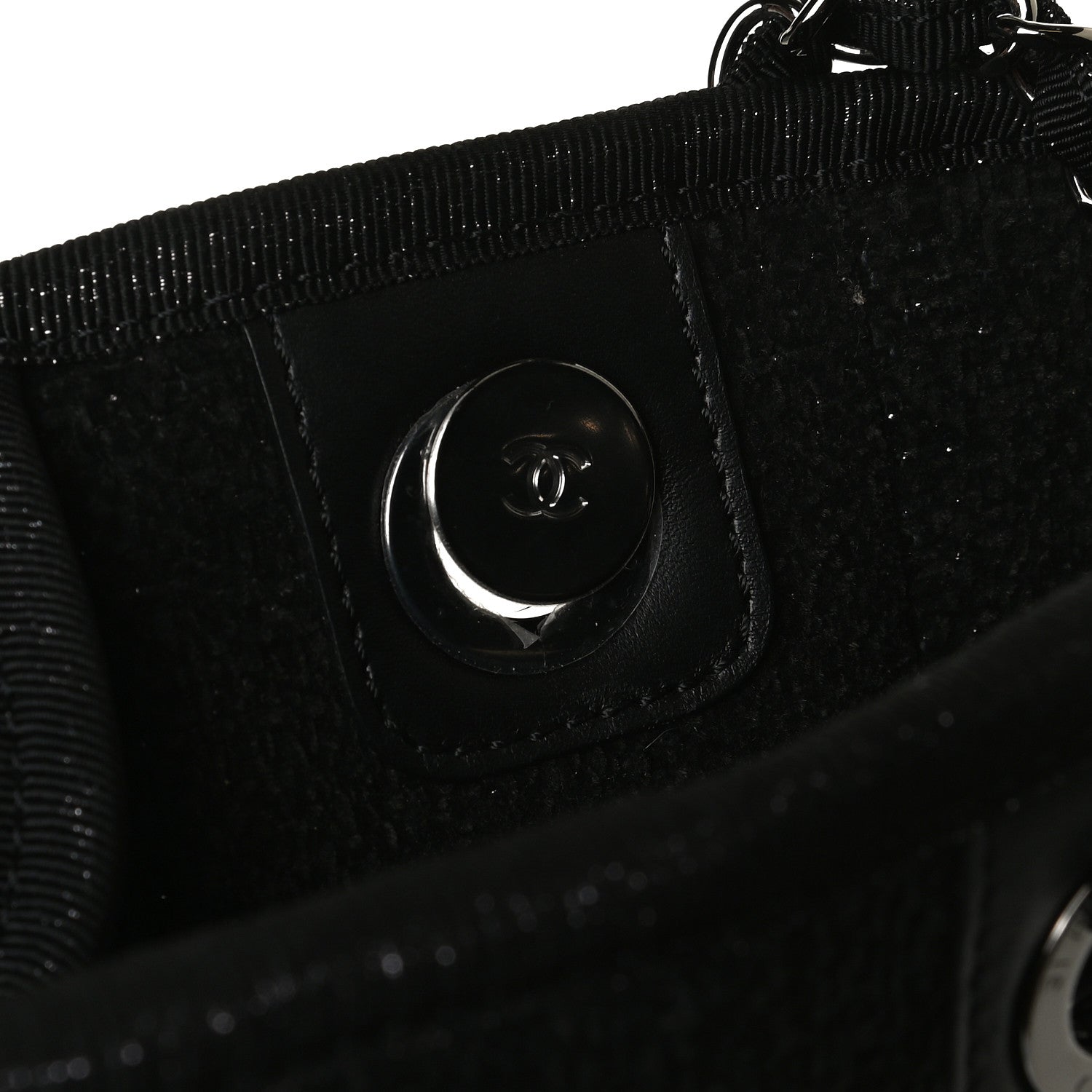 Chanel Lurex Boucle Mini Deauville Tote Black 13 of 16