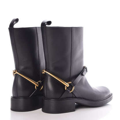 Gucci Calfskin Tess Horsebit Ankle Boots 36.5 Black 4 of 7
