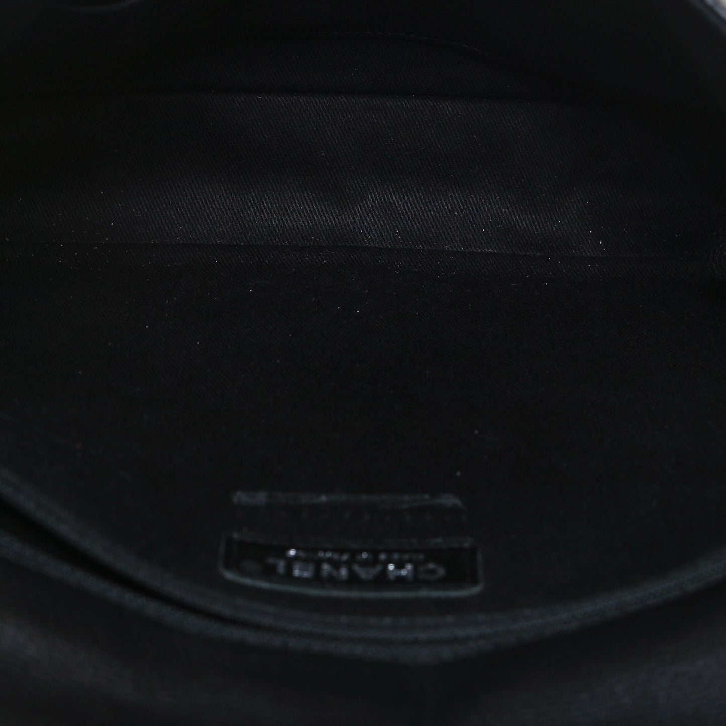 Calfskin Quilted Couture Messenger Black
