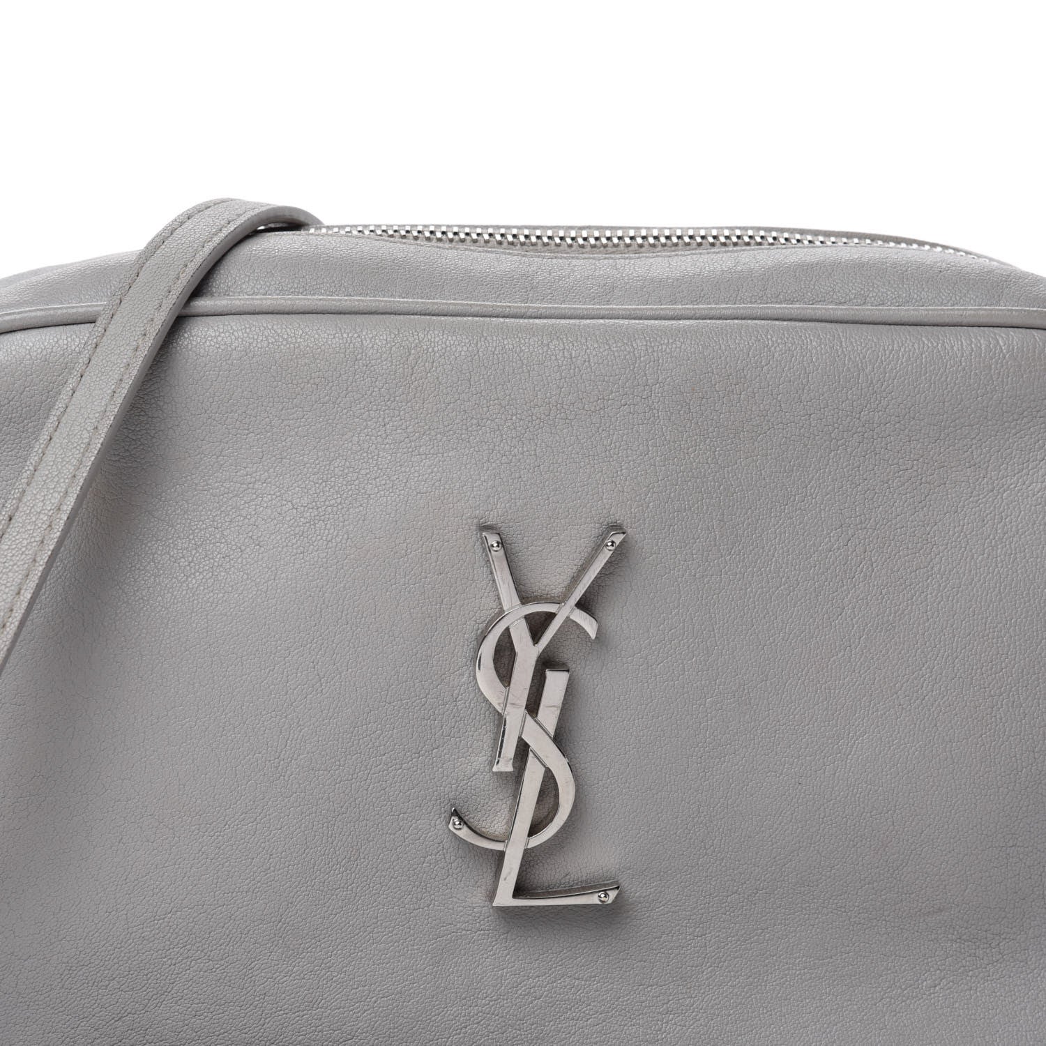 Saint Laurent Lambskin Monogram Lou Camera Bag Granite 10 of 10