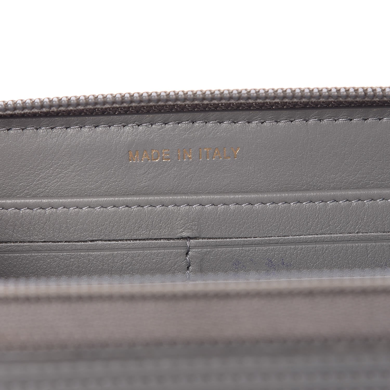 Chanel Lambskin Quilted Boy Zip Around Wallet Grey 7 of 14