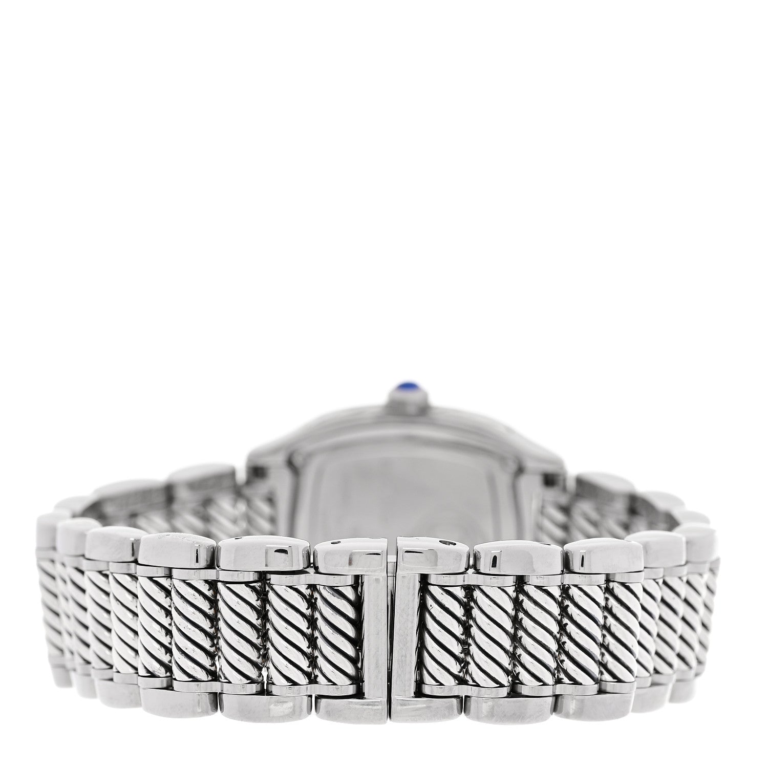 David Yurman Stainless Steel Diamond Bezel Blue Mother of Pearl 25mm Thoroughbred Quartz Watch 3 of 5
