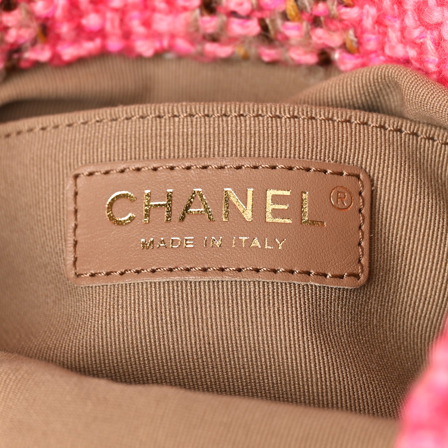 Wool Tweed Elegant Backpack Pink Brown