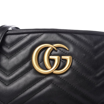 Gucci Calfskin Matelasse Small GG Marmont Chain Shoulder Bag Black 9 of 9