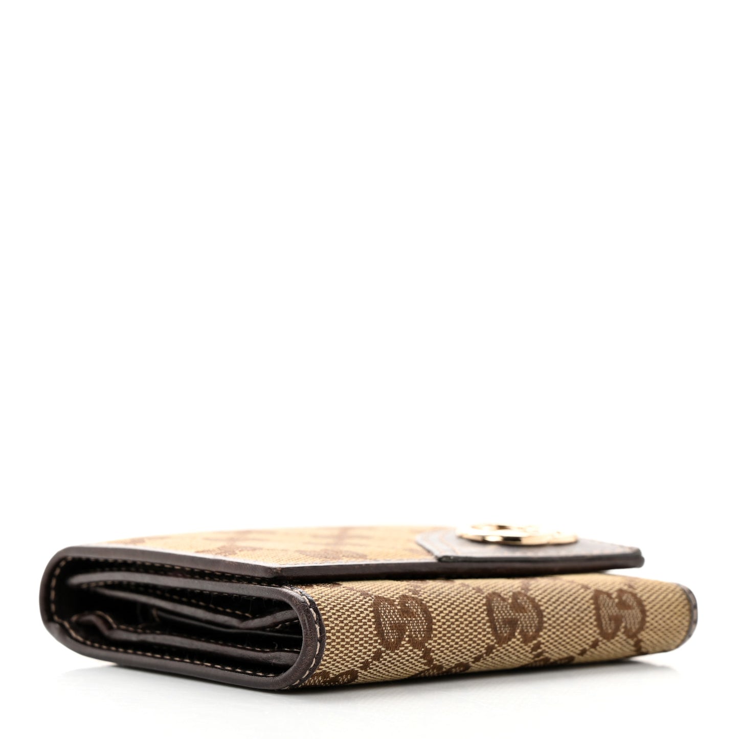 Monogram Britt Tri Fold Wallet Dark Brown