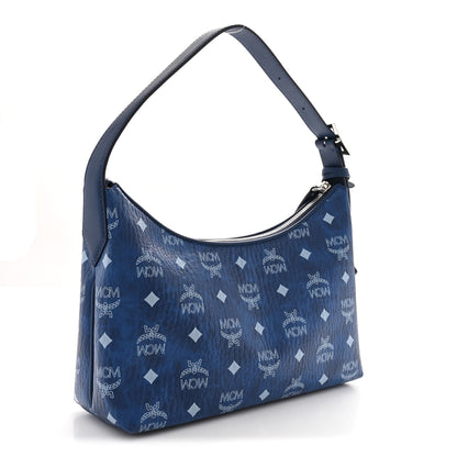 MCM Visetos Aren Hobo Crossbody Bag Blue 3 of 9