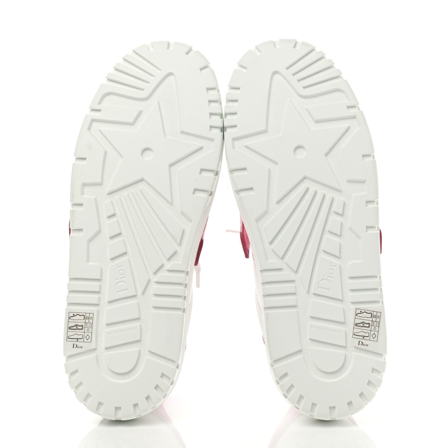 Laminated Calfskin Dior-ID Platform Sneakers 39.5 White Metallic Pink
