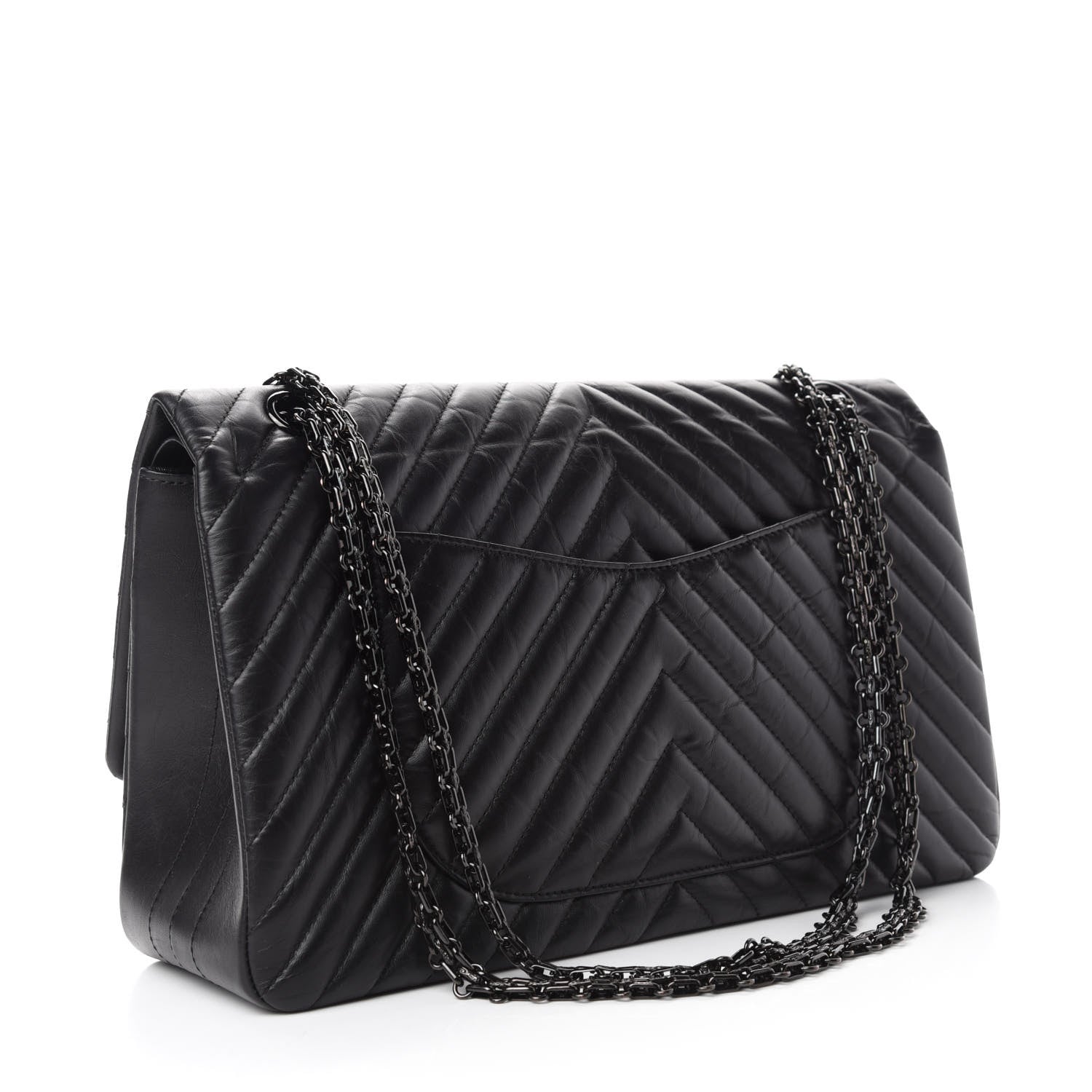 Chanel Aged Calfskin Chevron Quilted 2.55 Reissue 227 Flap So Black 3 of 12