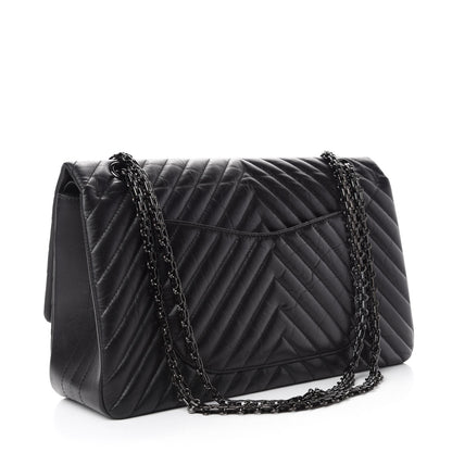 Chanel Aged Calfskin Chevron Quilted 2.55 Reissue 227 Flap So Black 3 of 12