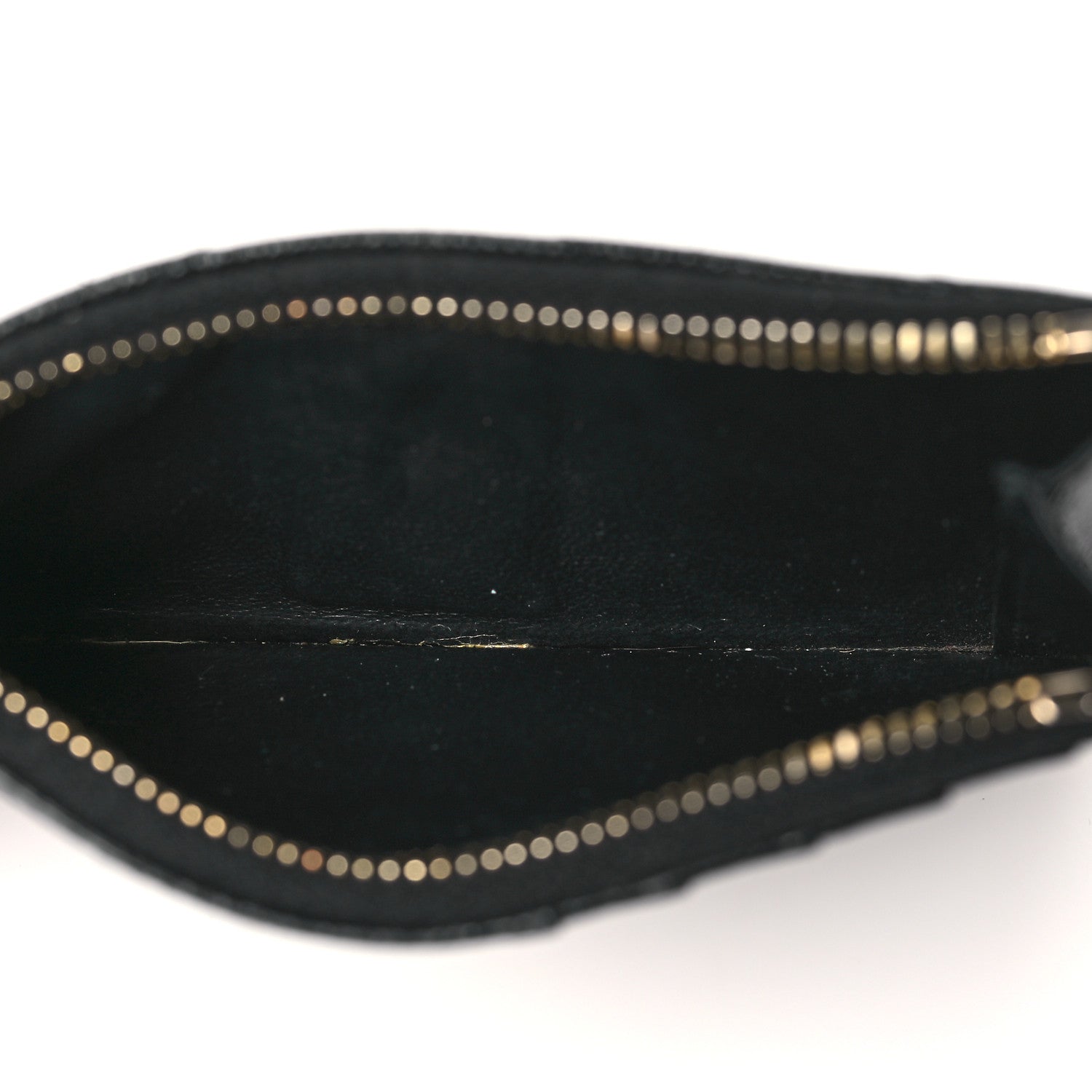 Saint Laurent Grain De Poudre Matelasse Chevron Monogram Fragments Zippered Card Case Black 5 of 8