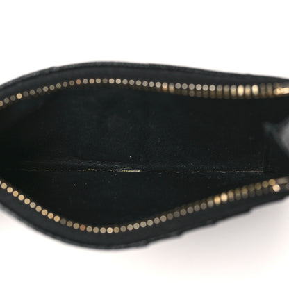 Saint Laurent Grain De Poudre Matelasse Chevron Monogram Fragments Zippered Card Case Black 5 of 8