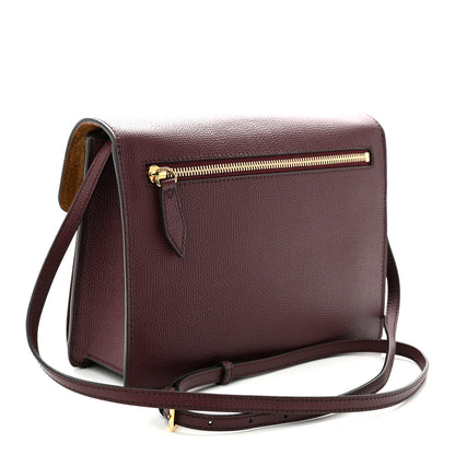 Burberry Derby Calfskin House Check Small Macken Crossbody Bag Mahogany Red 3 of 11