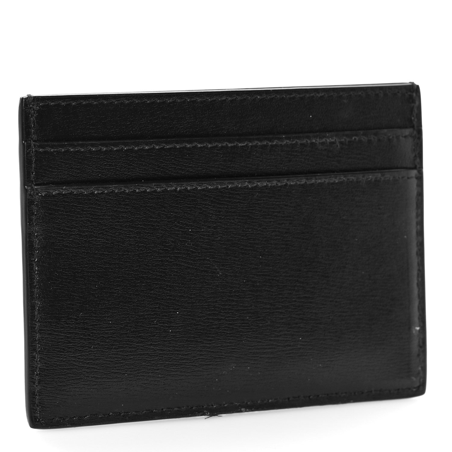 Saint Laurent Calfskin Tiny Cassandre Credit Card Case Black 3 of 8