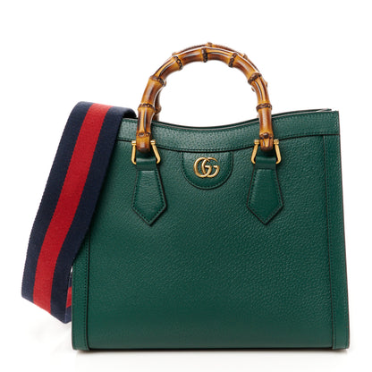 Gucci Textured Dollar Calfskin Small Diana Tote Bag Green 1 of 11