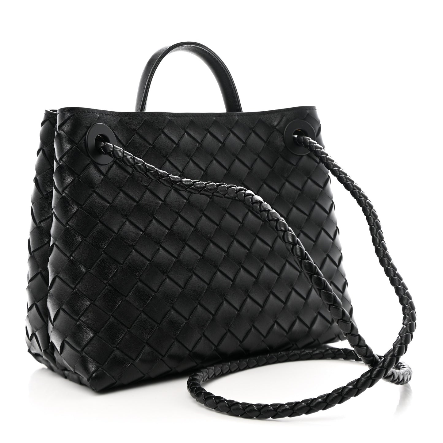 Nappa Intrecciato Small Andiamo Shoulder Bag Black