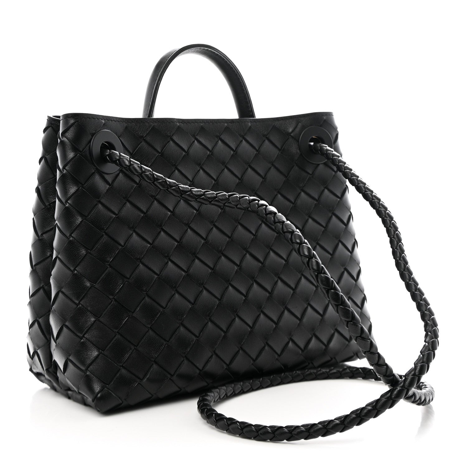 Bottega Veneta Nappa Intrecciato Small Andiamo Shoulder Bag Black 4 of 10