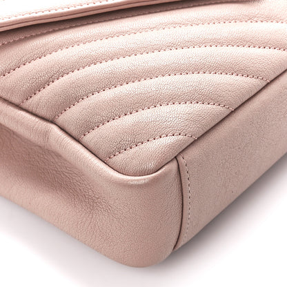 Saint Laurent Sheepskin Matelasse Chevron Monogram Medium College Bag Rose Poudre 11 of 13