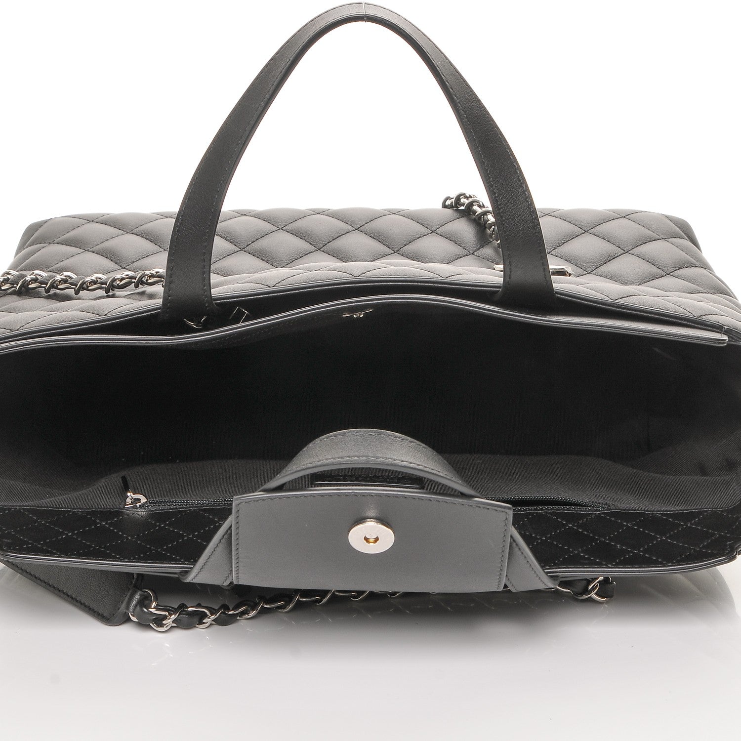 Chanel Calfskin Quilted Large Shopping Tote Black 5 of 7