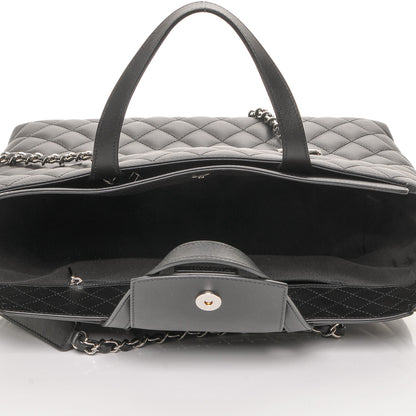 Chanel Calfskin Quilted Large Shopping Tote Black 5 of 7