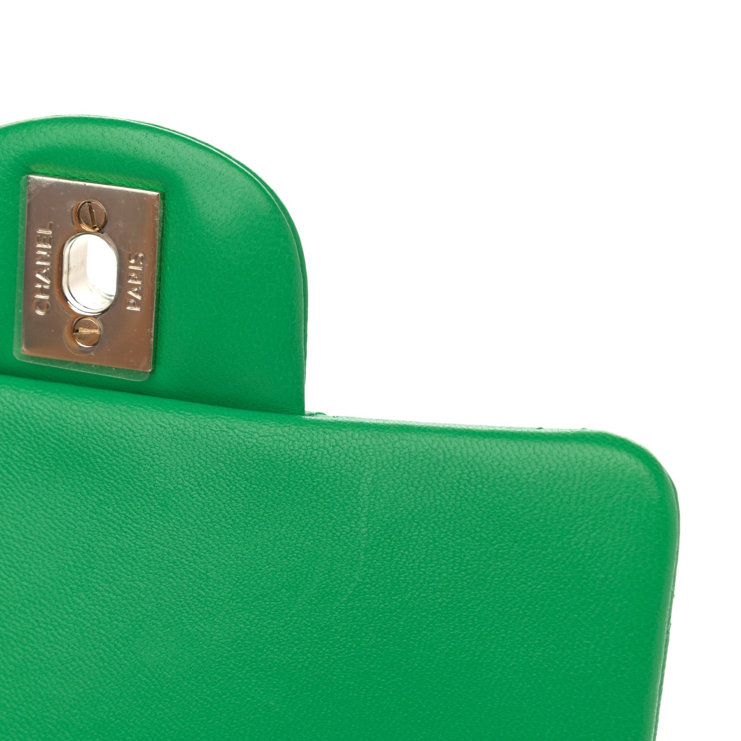 Lambskin Quilted Mini Square Flap Green