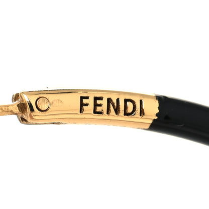 Fendi Metal Enamel Large F is Fendi Hoop Earrings Black Gold 4 of 6