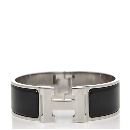 Hermes Enamel Wide Clic Clac H Bracelet PM Black 1 of 5