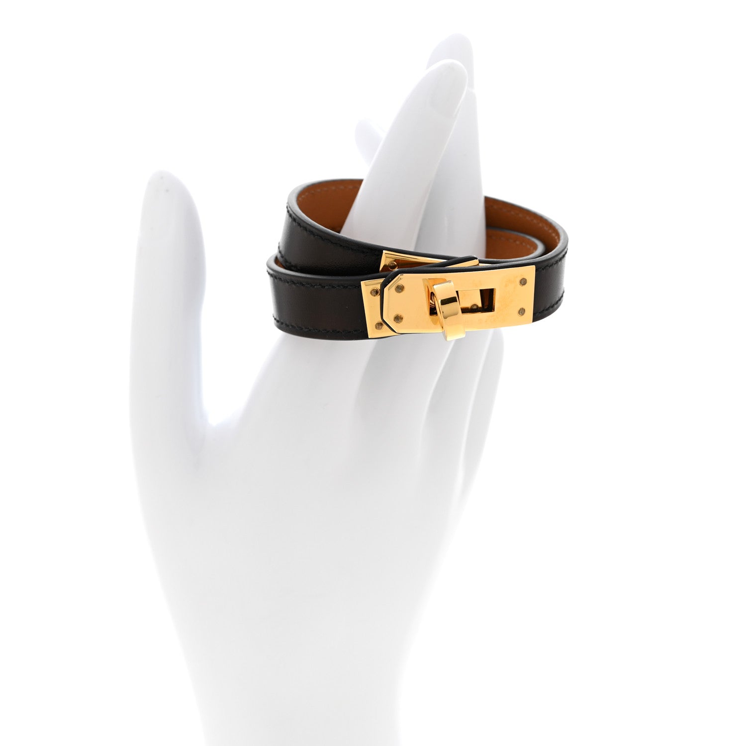 Hermes Box Kelly Double Tour Bracelet S Black 2 of 8