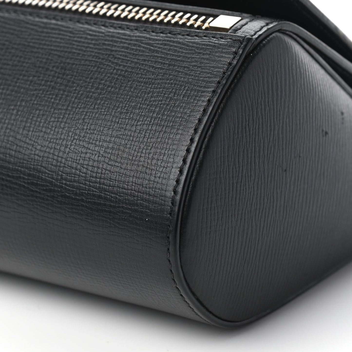 Textured Calfskin Mini Pandora Box Crossbody Bag Black