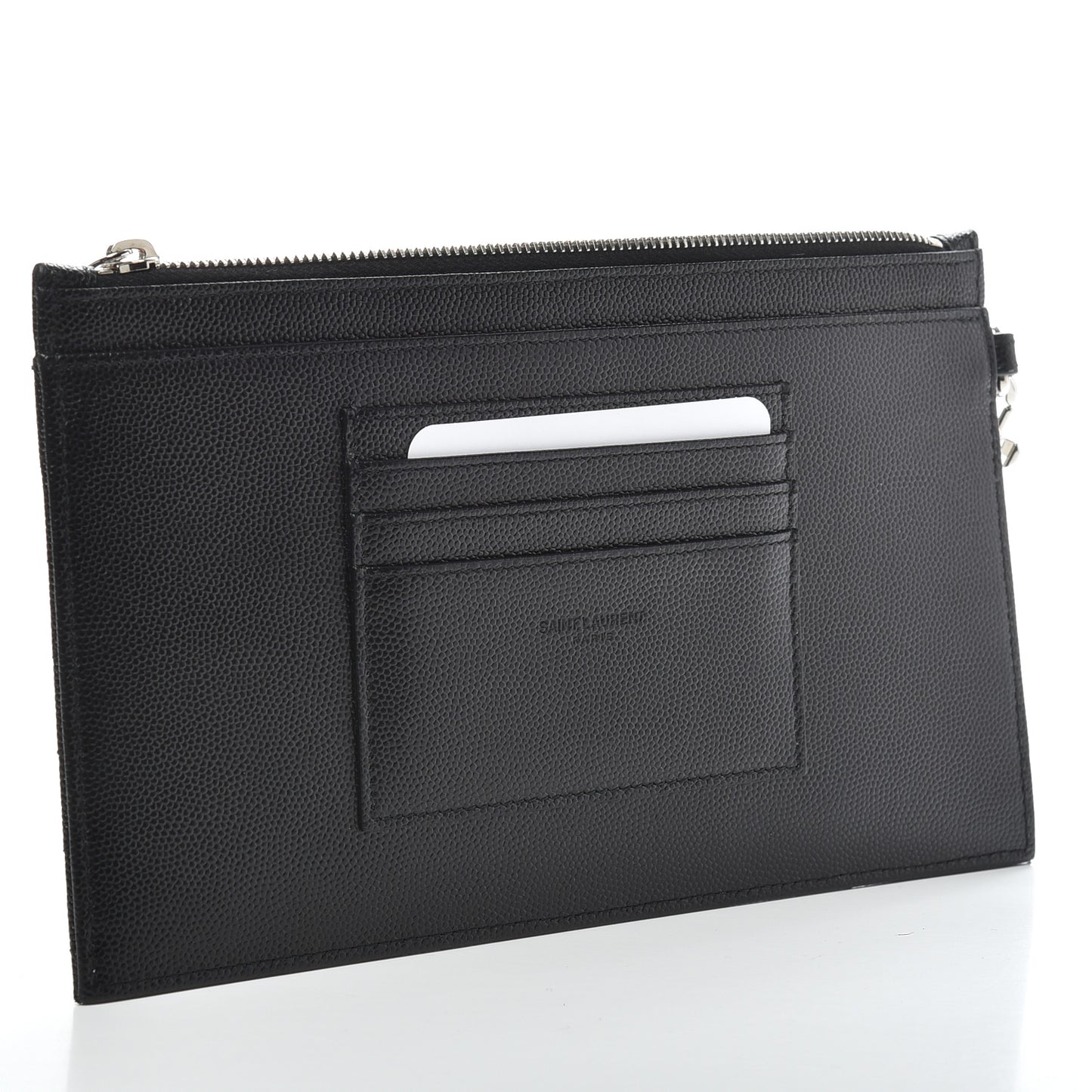 Grain De Poudre Chevron Monogram Large Bill Pouch Black