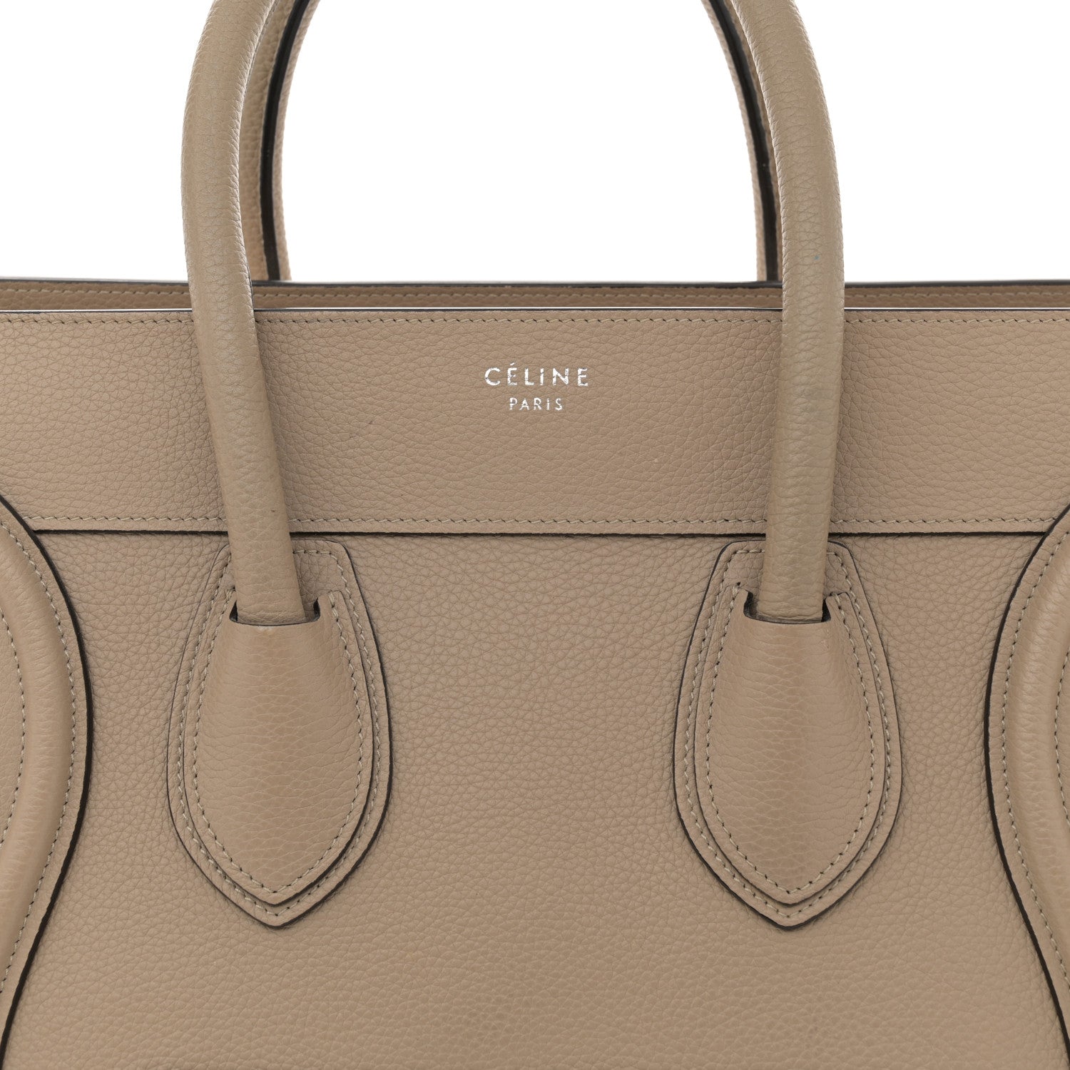 Celine Drummed Calfskin Mini Luggage Dune 8 of 20