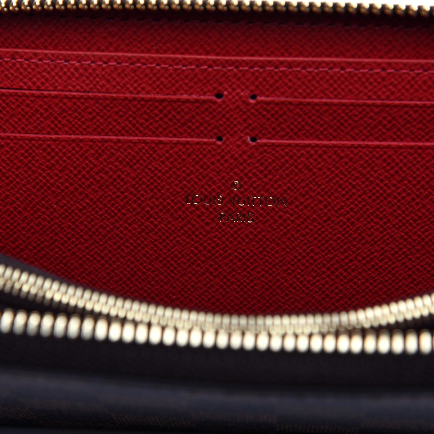 Damier Ebene Clemence Wallet Cherry