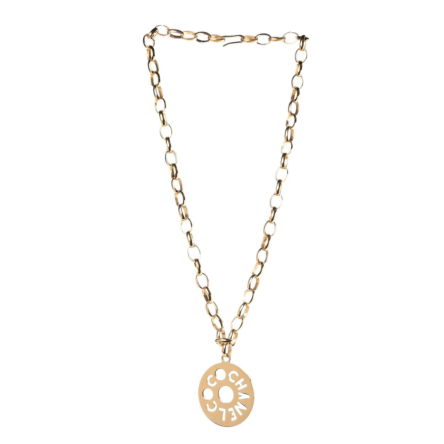 Medallion Long Chain Necklace Gold
