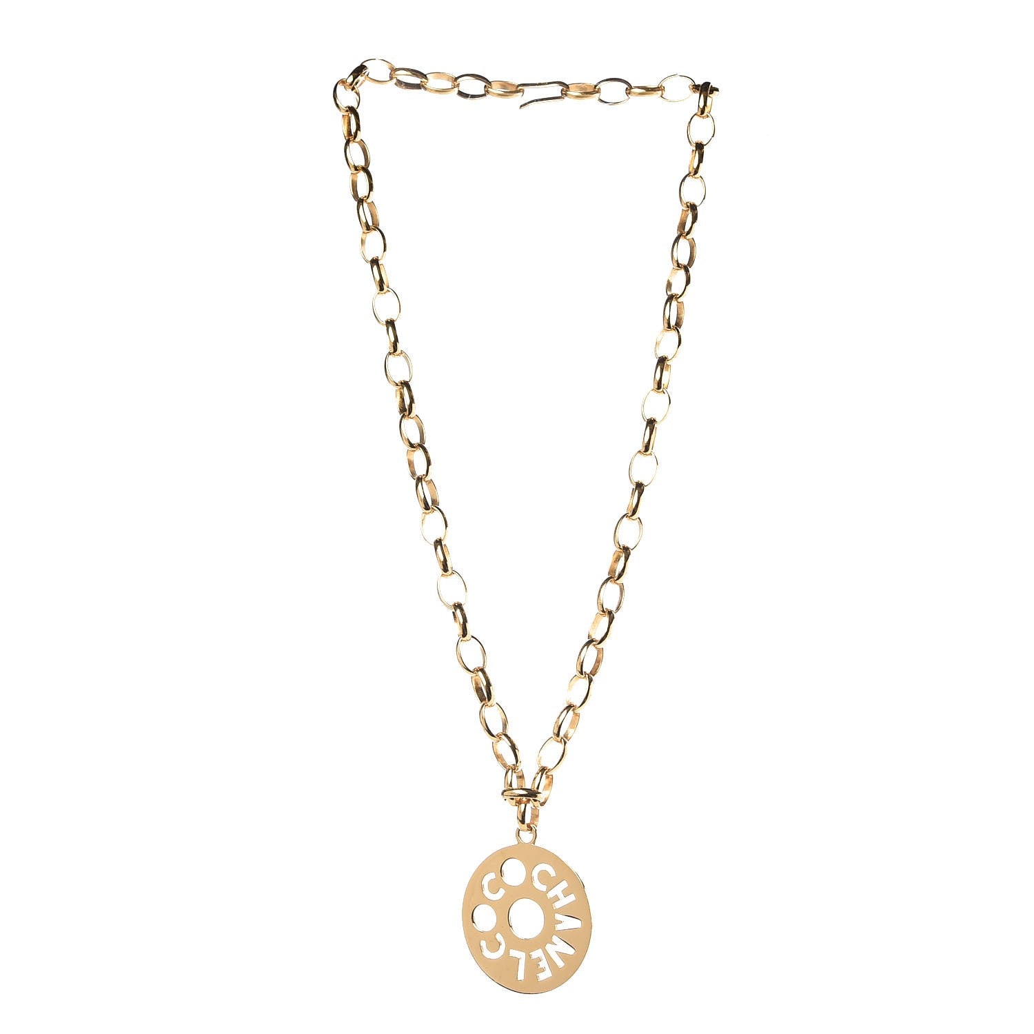 Chanel Medallion Long Chain Necklace Gold 3 of 5