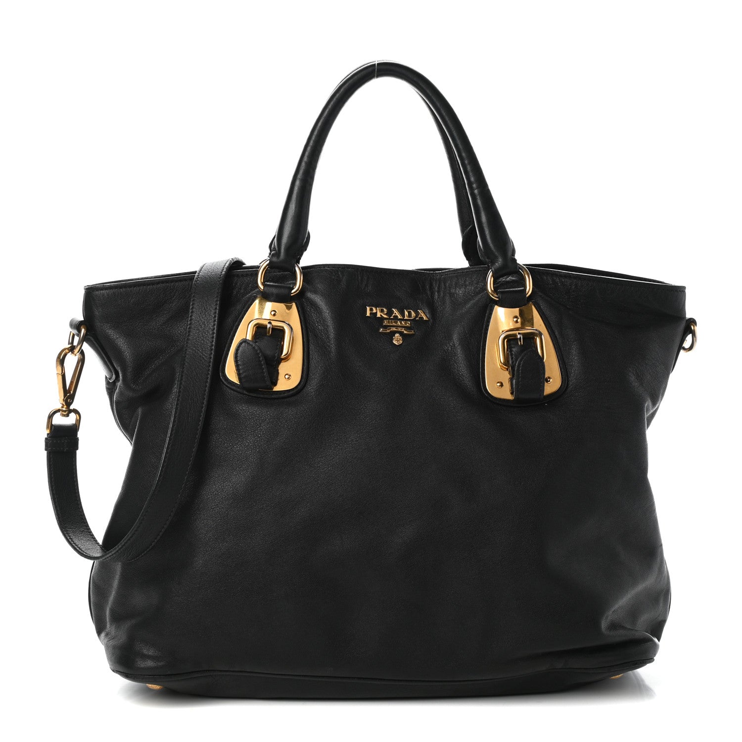 Prada Soft Calfskin Shopping Tote Black 1 of 10