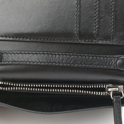 Off-White Saffiano Striped Diag Flap Wallet With Strap Black White 5 of 12