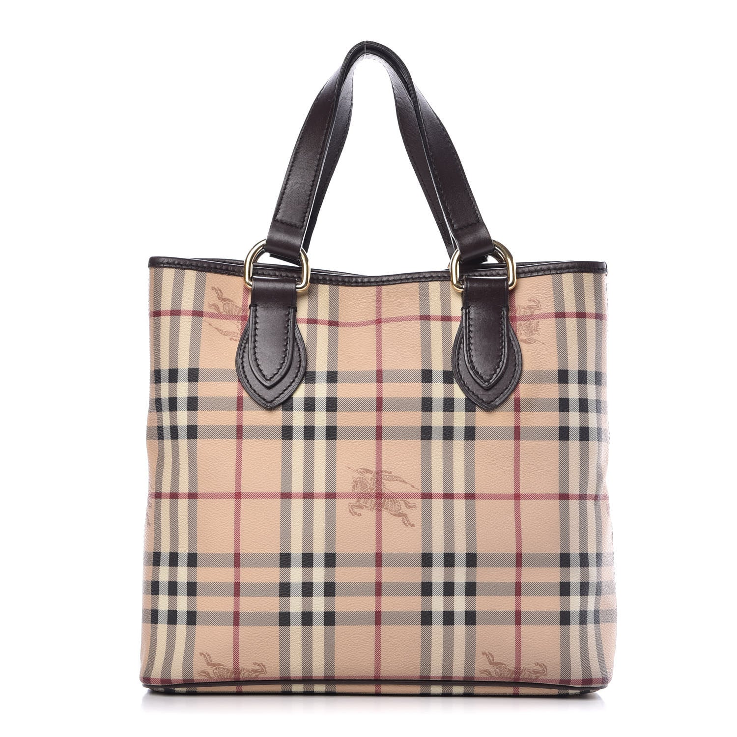 Burberry Haymarket Check Small Onslow Tote Chocolate 1 of 19