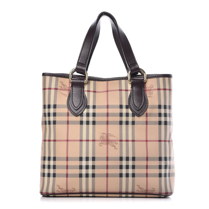 Burberry Haymarket Check Small Onslow Tote Chocolate 1 of 19