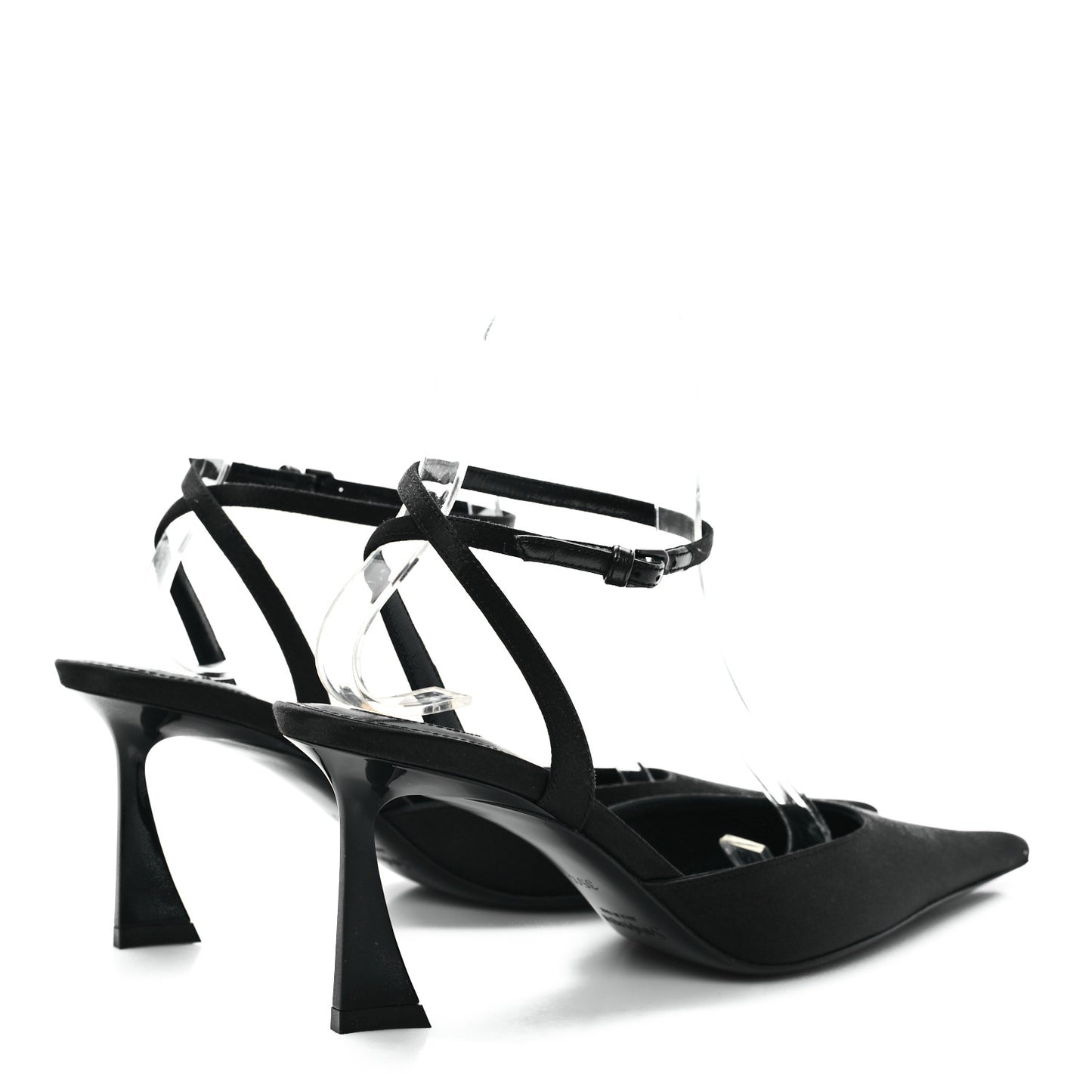 Satin Crepe Aimee 75 Slingback Pumps 35.5 Black