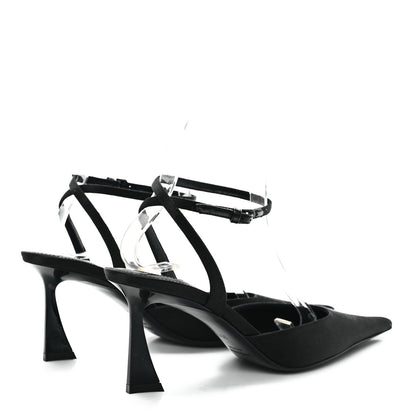 Saint Laurent Satin Crepe Aimee 75 Slingback Pumps 35.5 Black 5 of 10